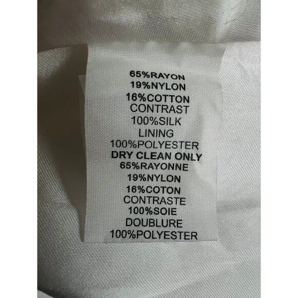 New Trina Turk Ivory Lace Midi Skirt Size 6 Zipper Side Closure Rayon Silk Blend - Picture 6 of 7